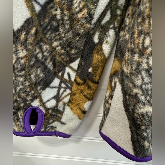 Mossy Oak women’s white & purple camo zip up fleece jacket. Size L 12/14 - Picture 5 of 8